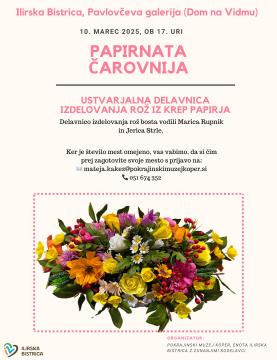 DELAVNICA IZDELOVANJA ROŽ IZ KREP PAPIRJA 